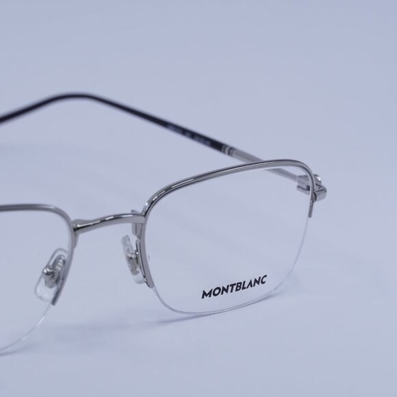 Montblanc MB0131O 001 Eyeglasses Silver/Black 52mm Rectangle Frame - Picture 3 of 11